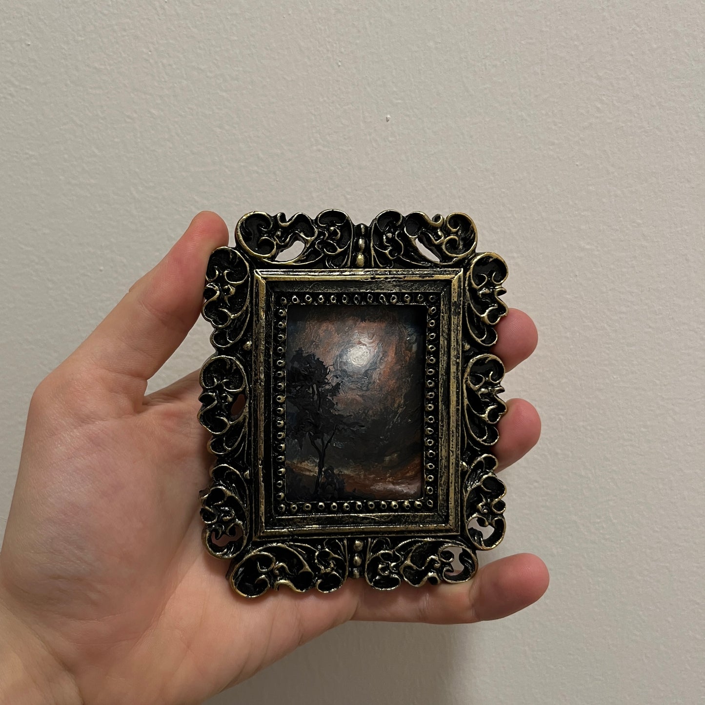 Nocturne in Amber – Original Miniature Gothic Landscape
