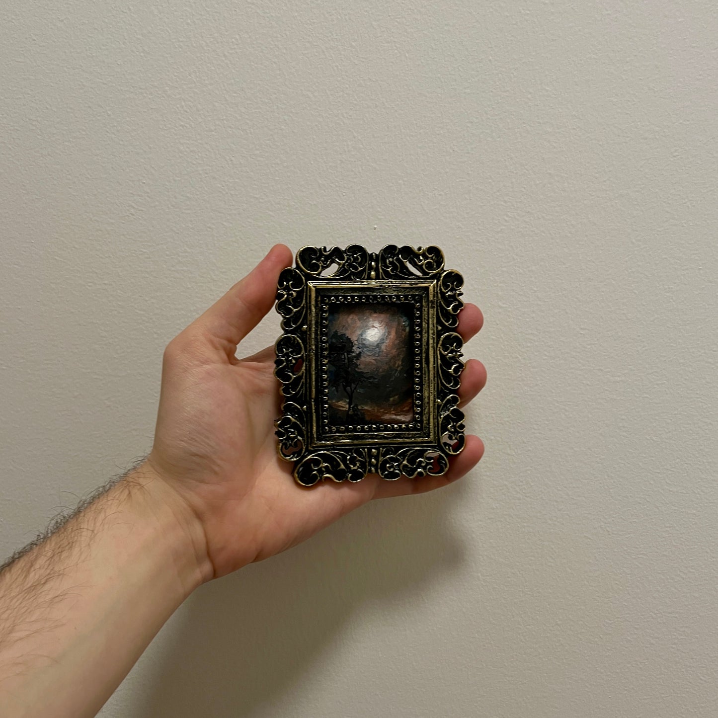 Nocturne in Amber – Original Miniature Gothic Landscape