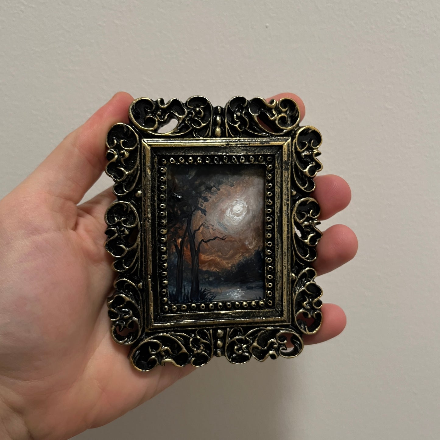 The Ember Moon – Original Miniature Gothic Landscape