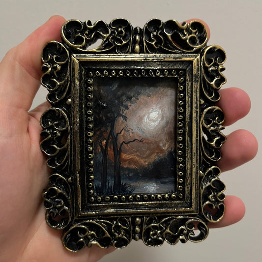 The Ember Moon – Original Miniature Gothic Landscape