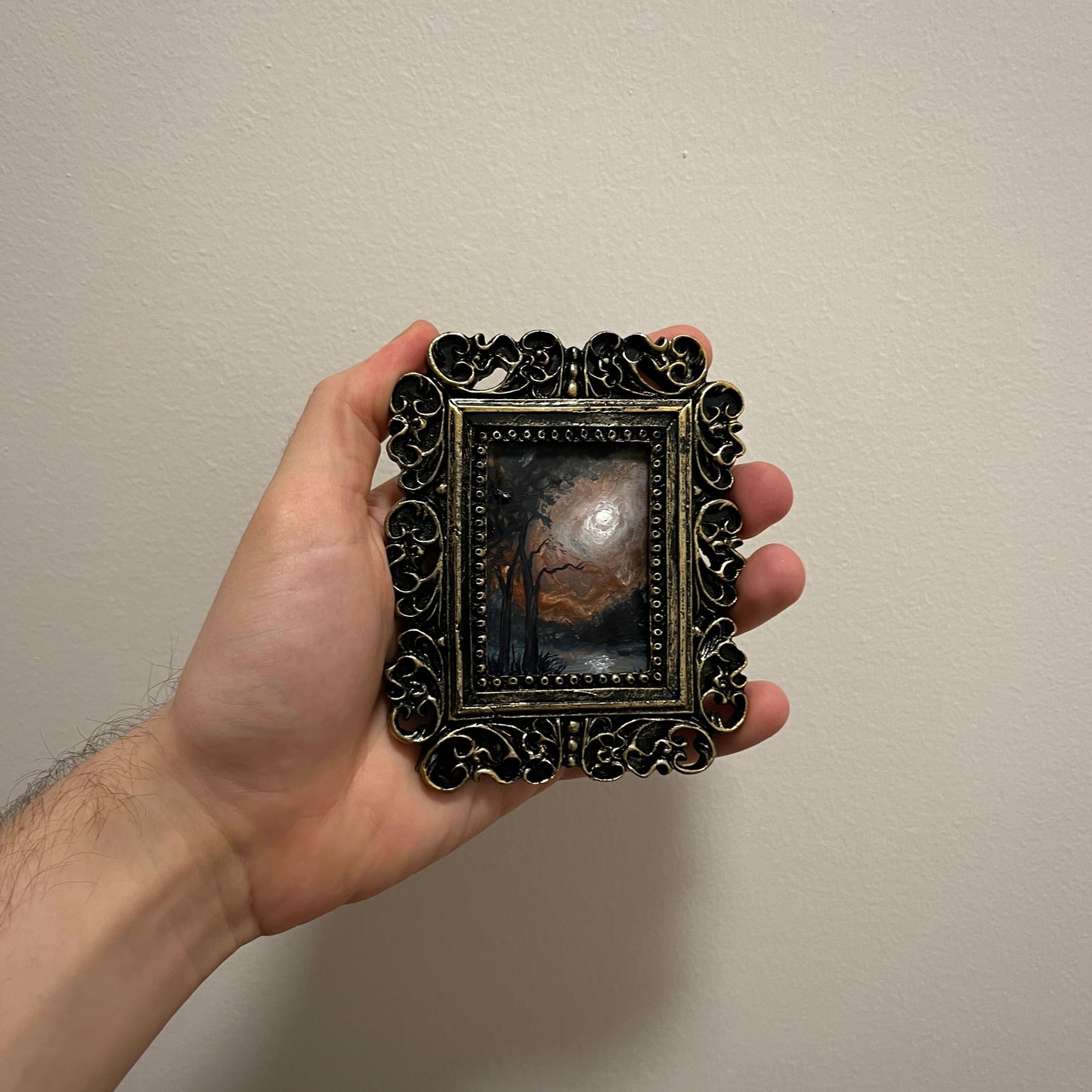The Ember Moon – Original Miniature Gothic Landscape