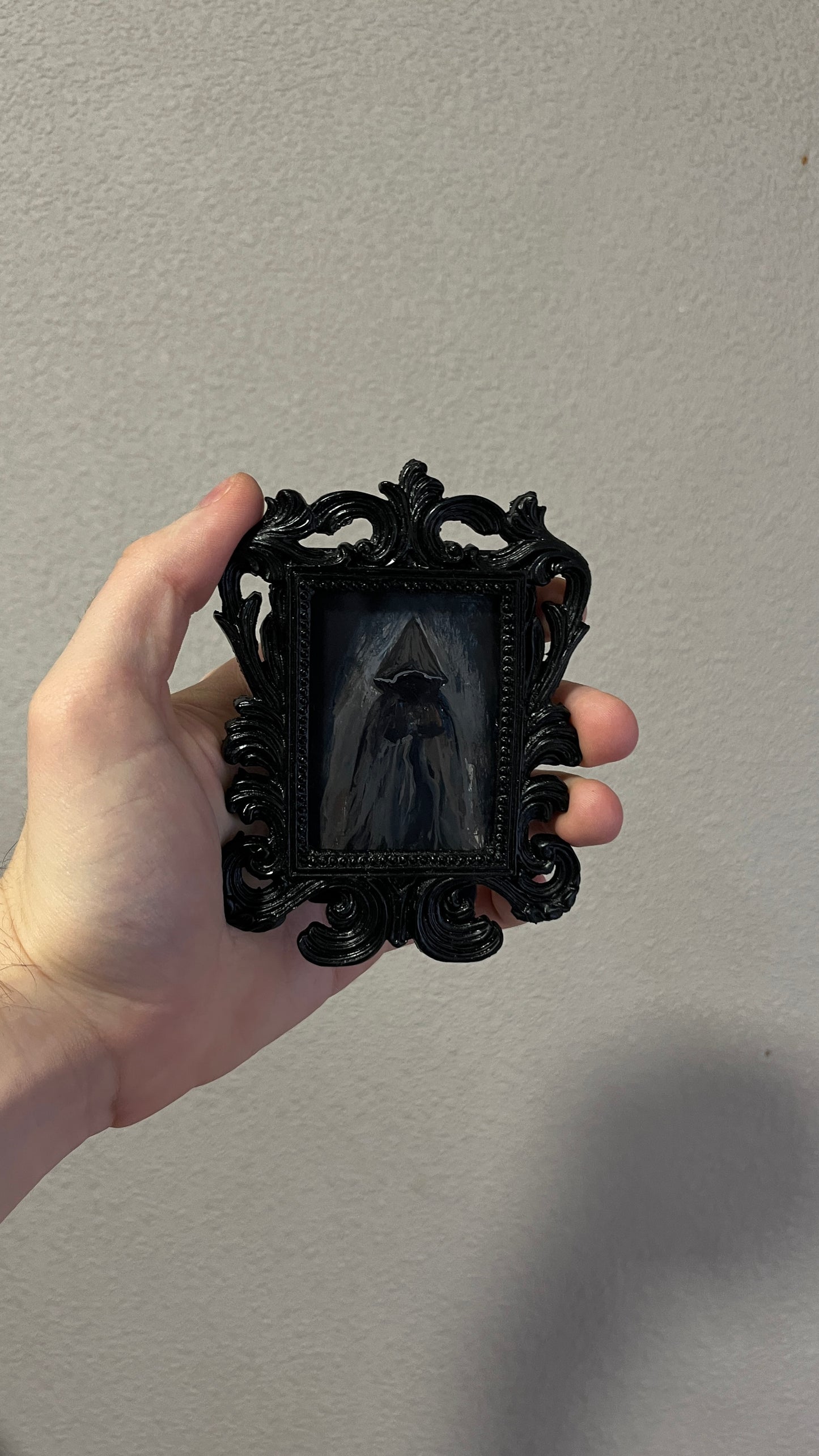 Hooded Lantern Keeper - Original Framed Painting