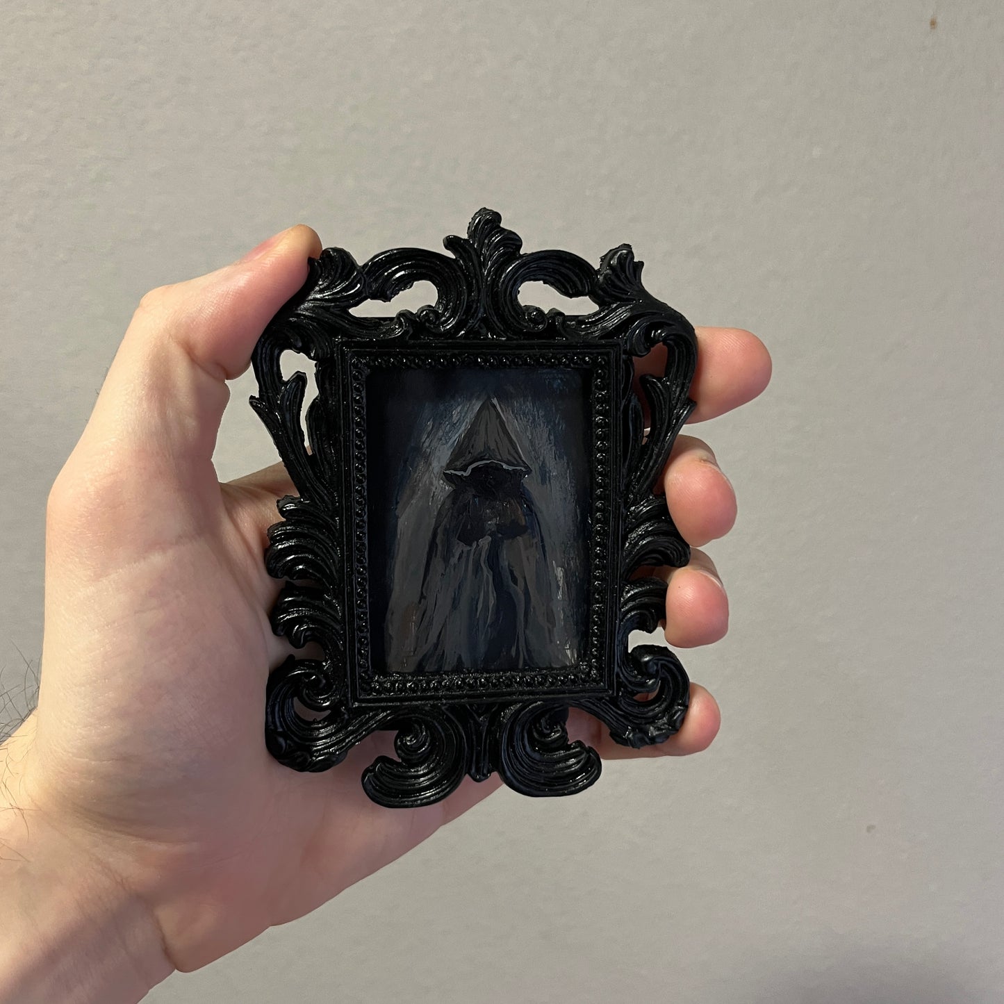 Hooded Lantern Keeper - Original Framed Painting