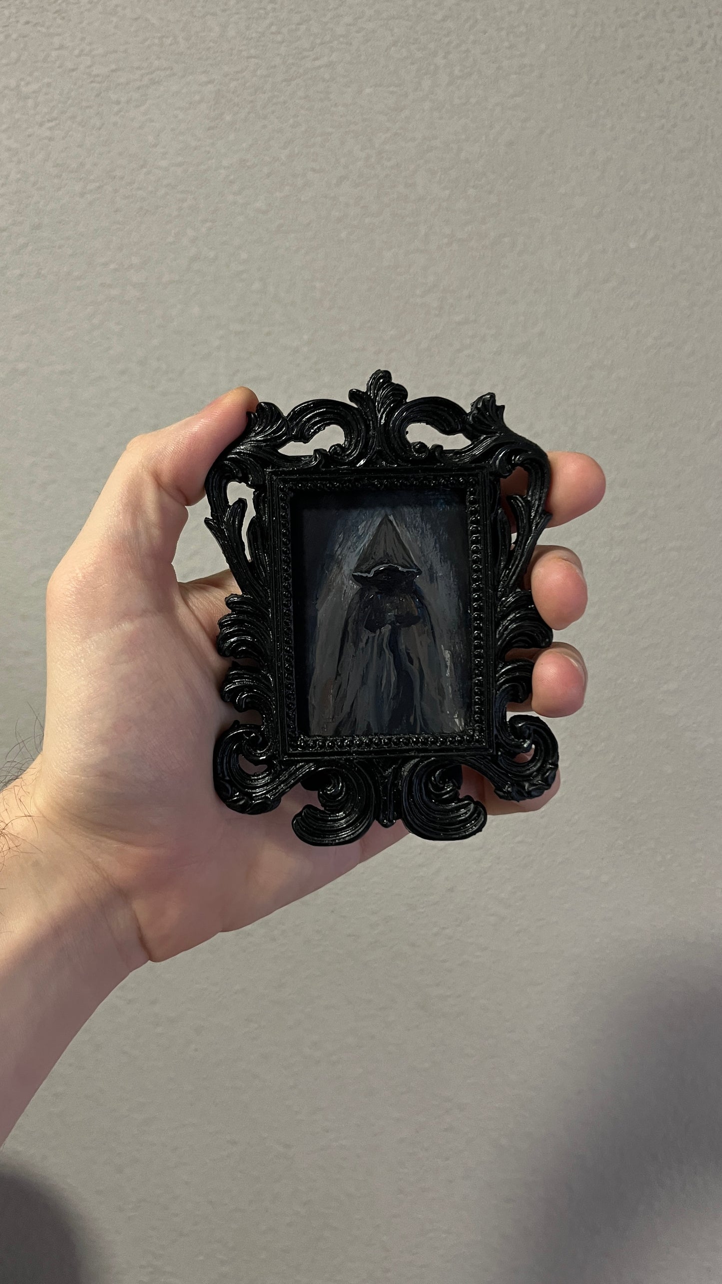 Hooded Lantern Keeper - Original Framed Painting