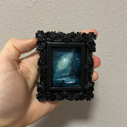 Stormbound Azure Nocturne - Original Framed Painting