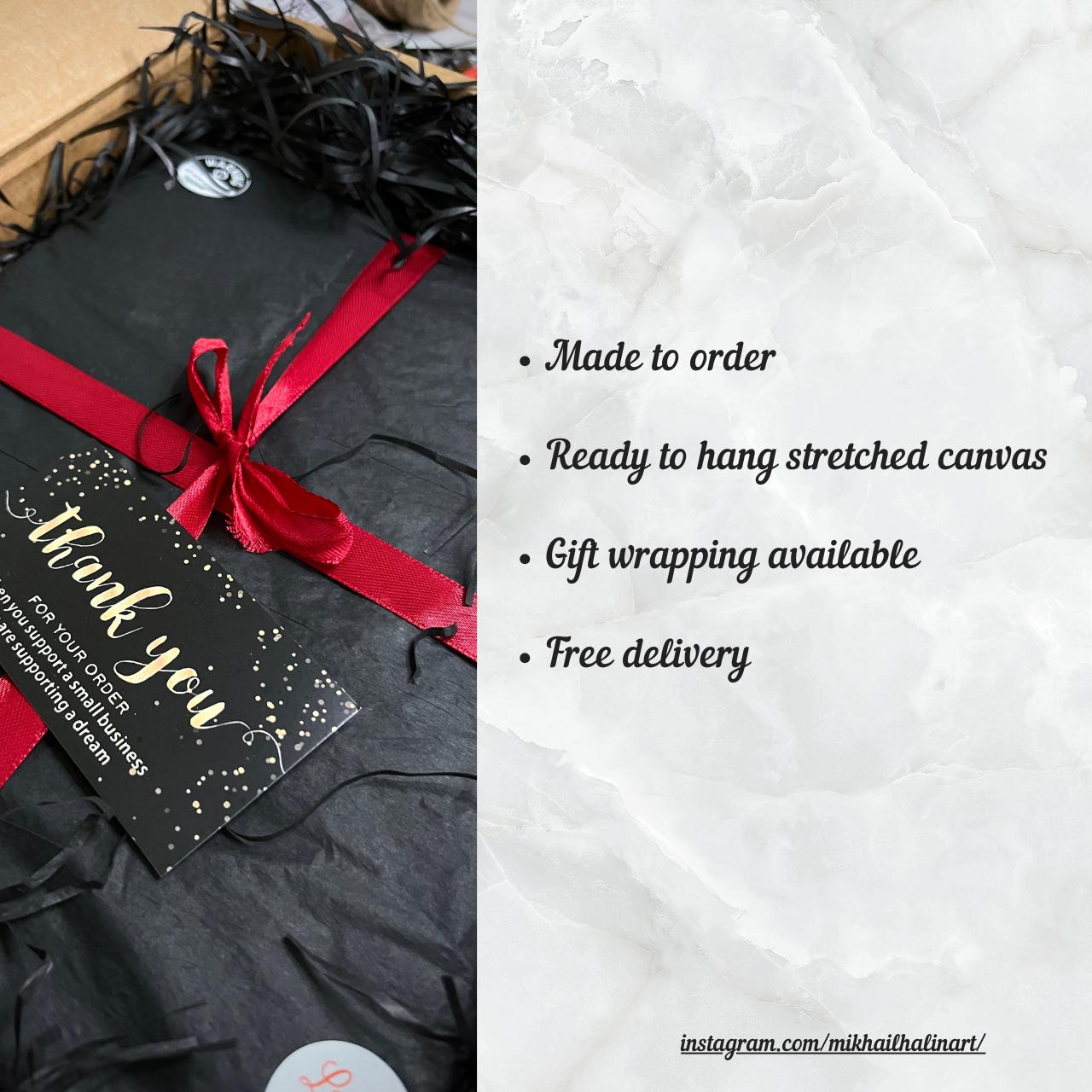 MADE to ORDER: Large Moonlit Valley Gothic Oil Painting (32x48 inch)