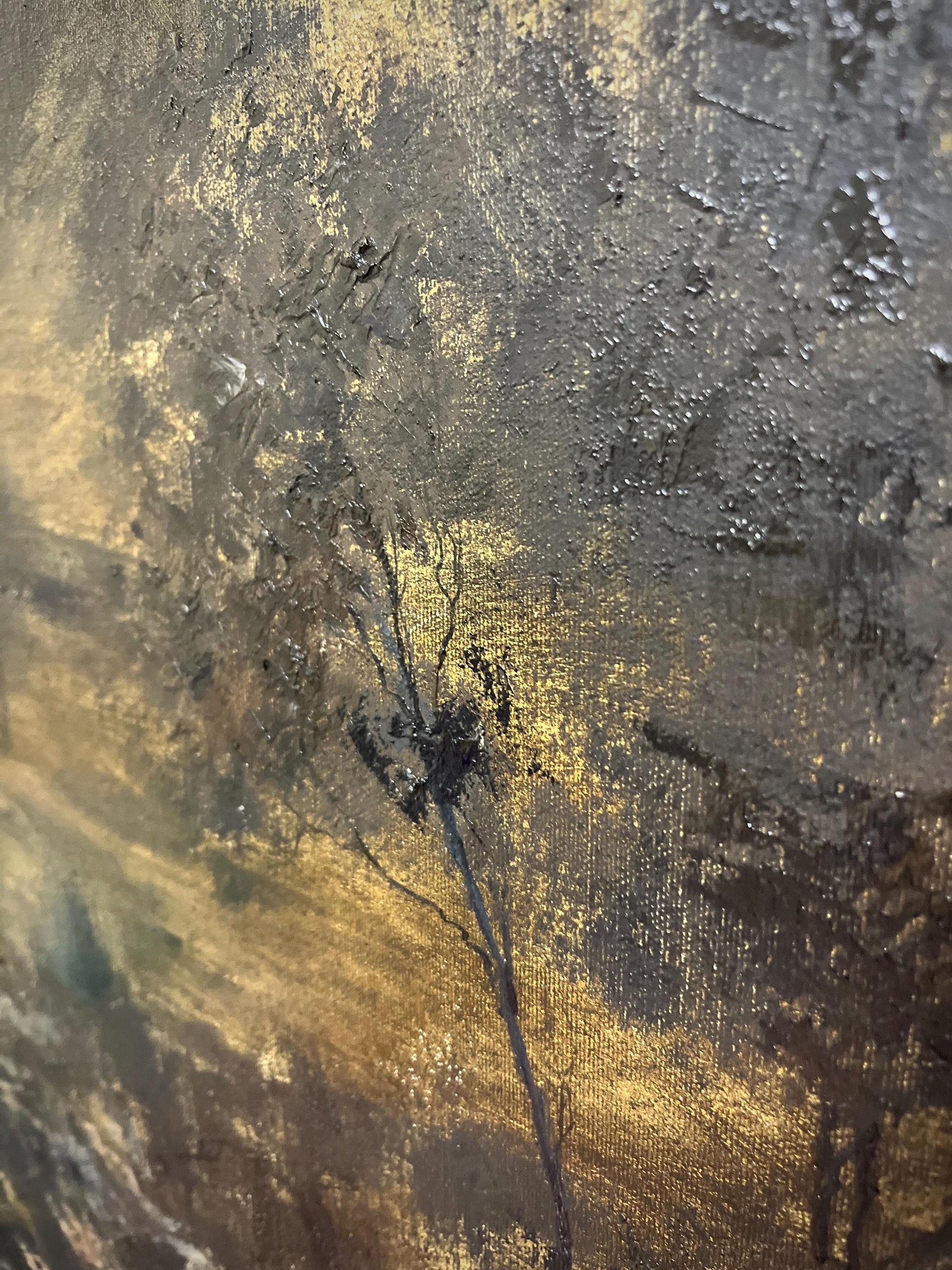 Abstract art with gold and brown tones