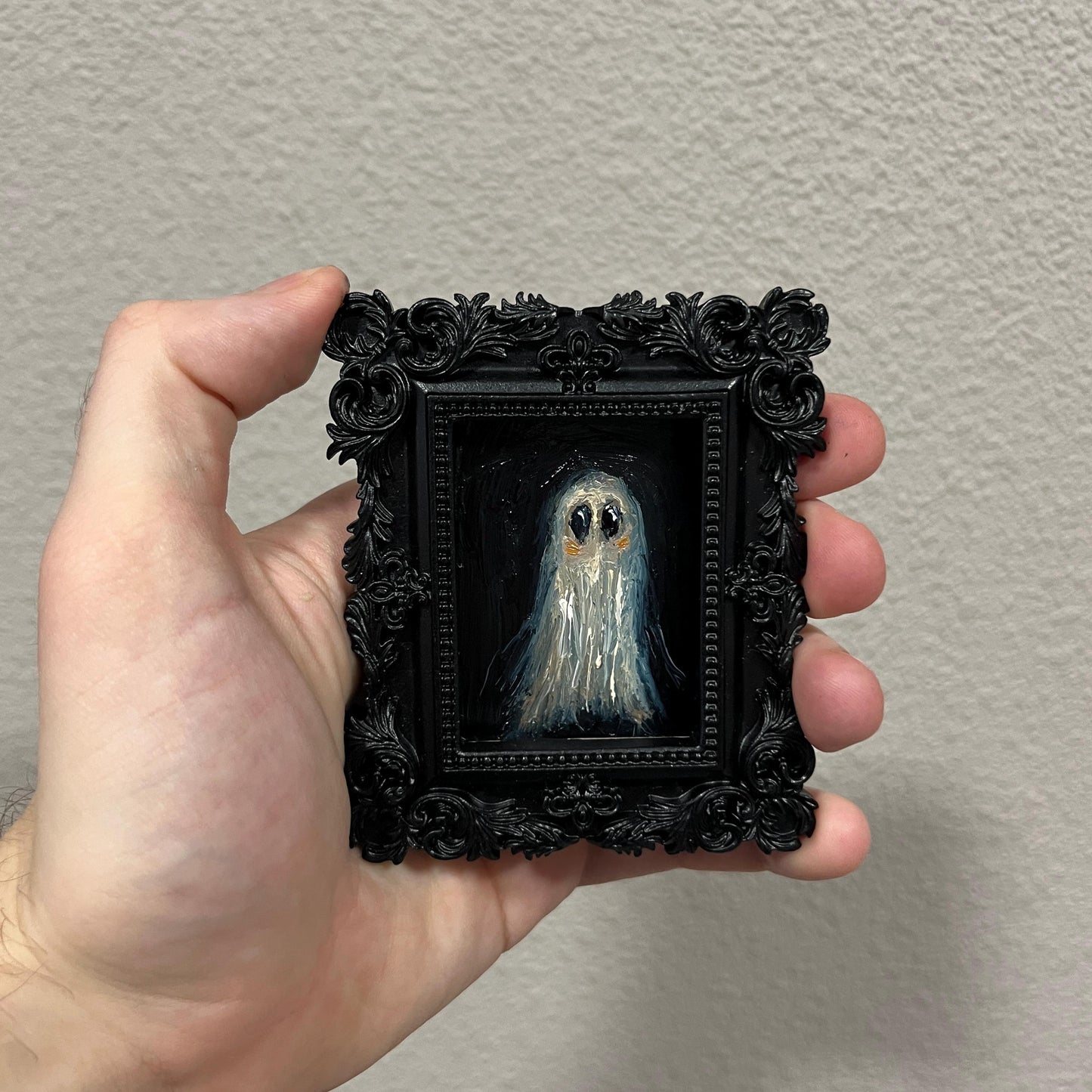 Mini Ghost Painting: Framed Dark Academia Gothic Decor