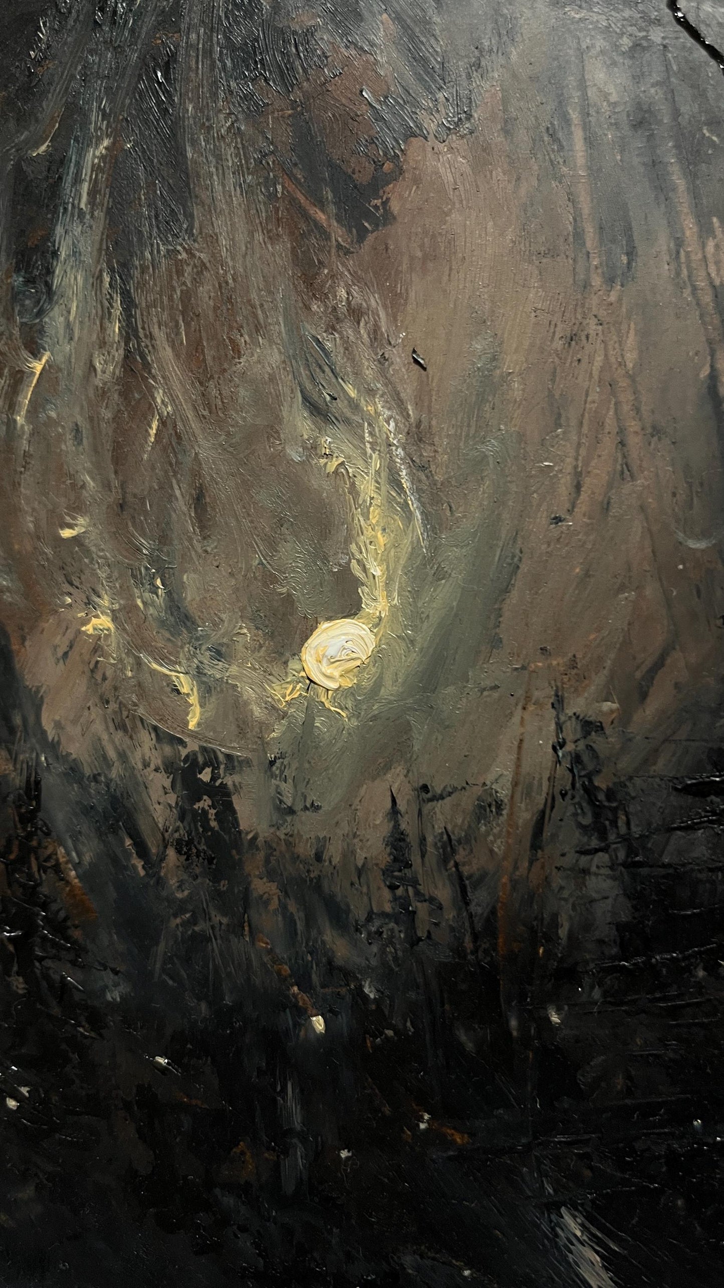 Omen of the Hollow – Original Gothic Oil Painting 20x20 cm (8x8 in) | Dark Academia Night Forest
