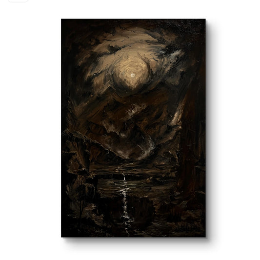 MADE to ORDER: Large Moonlit Valley Gothic Oil Painting (32x48 inch)
