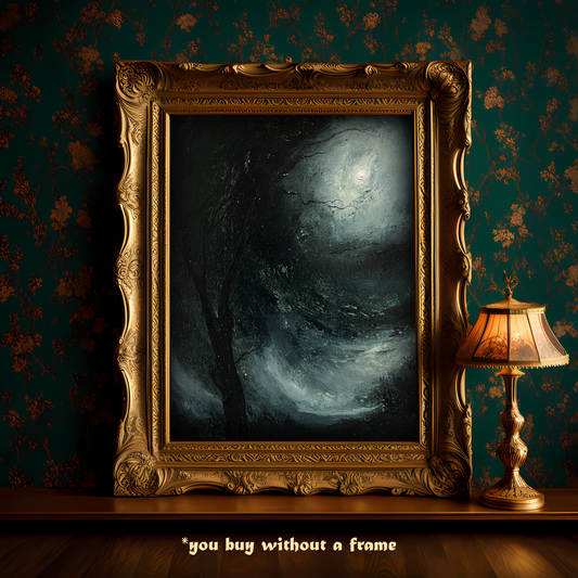 Wraith of the Storm – Original Gothic Oil Painting 24x30 cm (9.4×12 in)