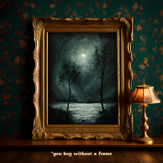 Keepers of the Silence – Original Gothic Oil Painting 24x30 cm (9.4×12 in)